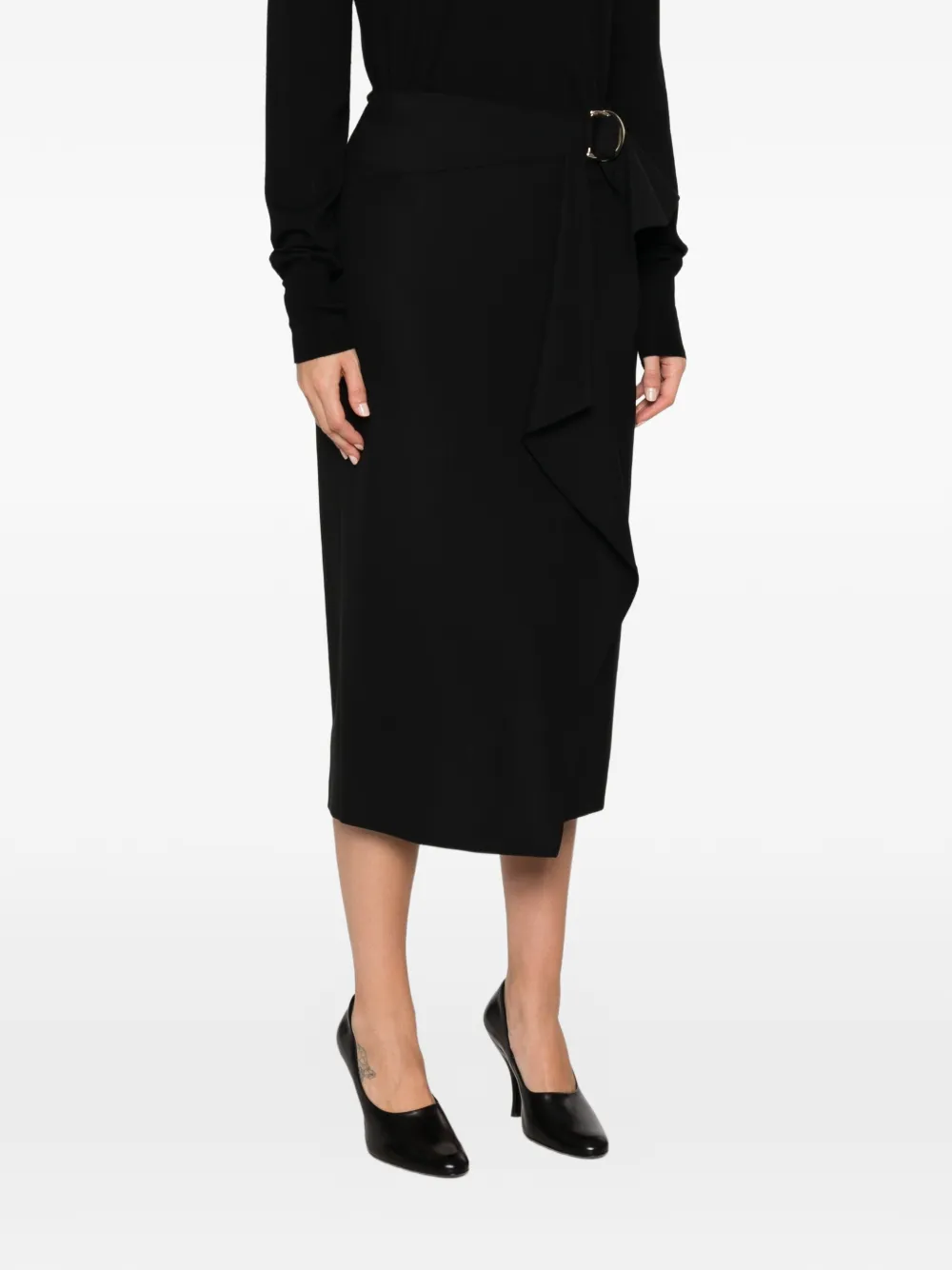 Max Mara Mini-rok met gespdetail Zwart