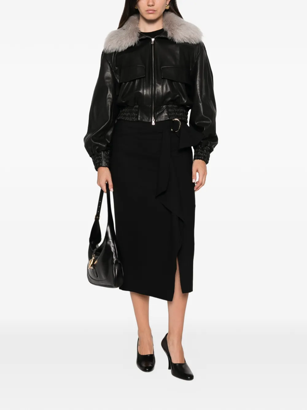 Max Mara Mini-rok met gespdetail Zwart