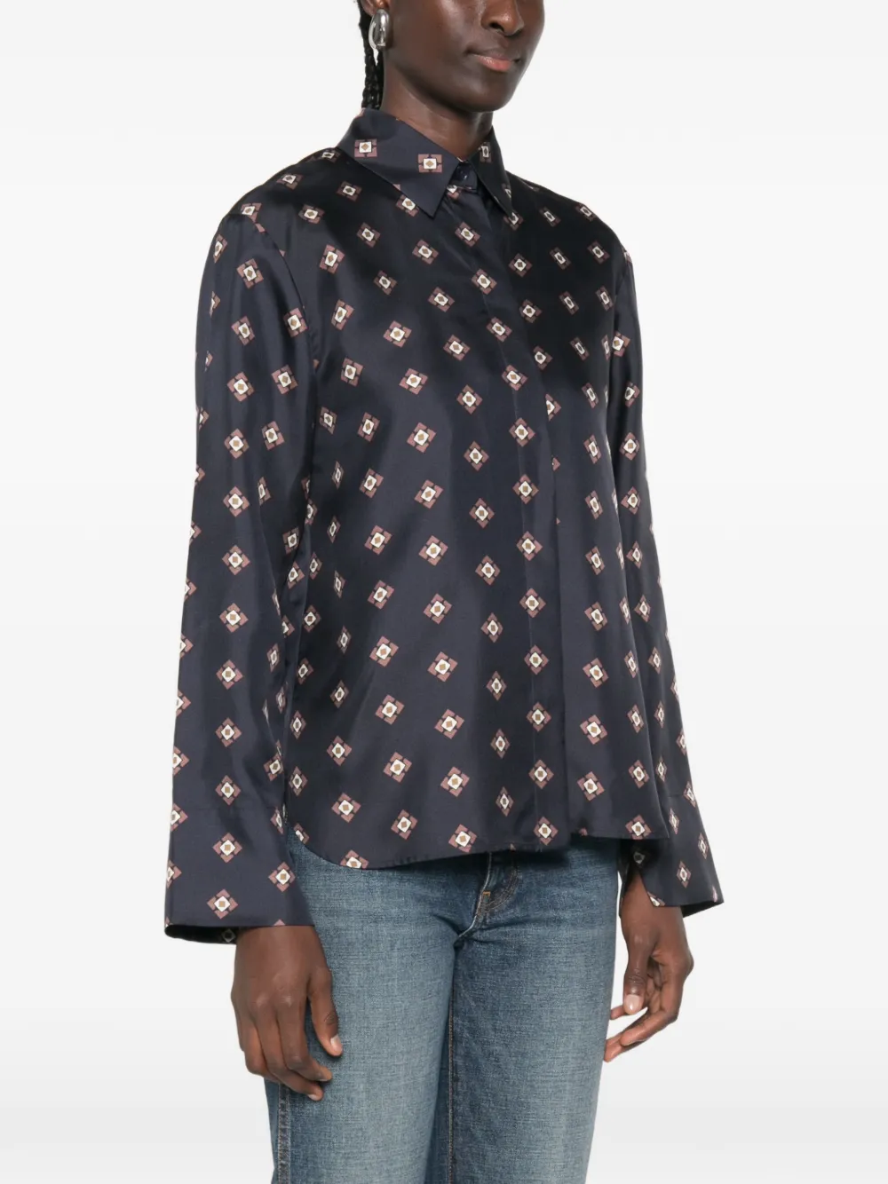 Max Mara Disco zijden blouse Blauw