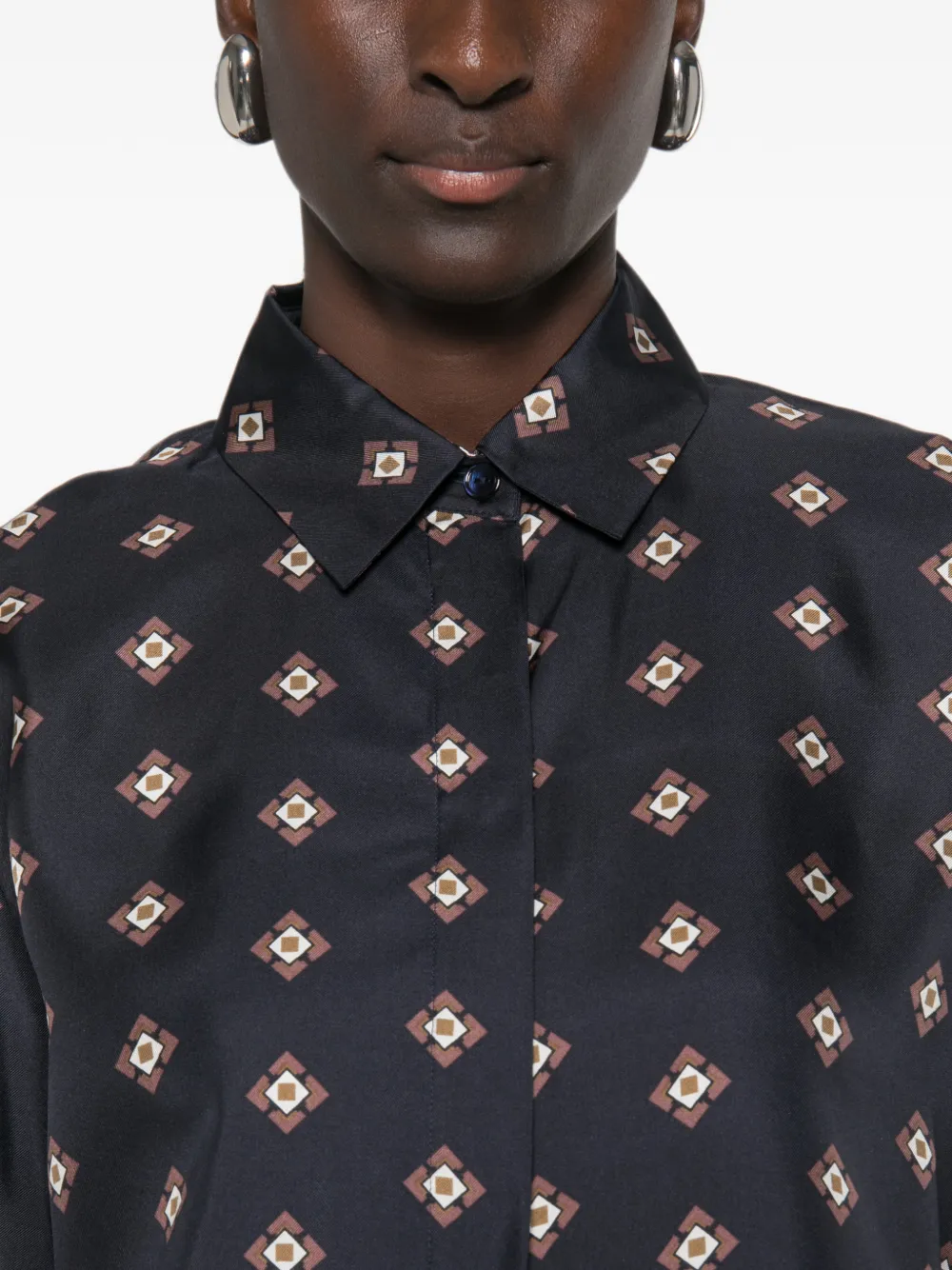 Max Mara Disco zijden blouse Blauw