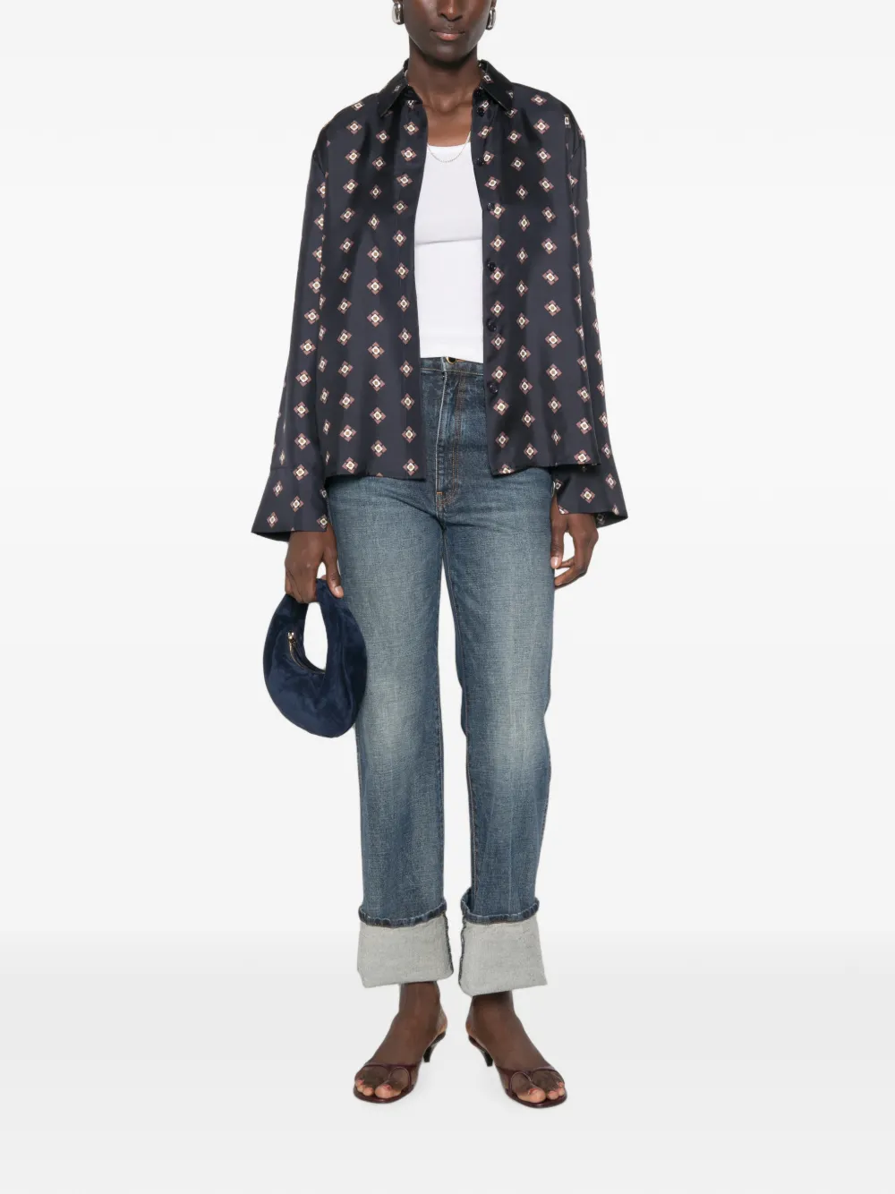 Max Mara Disco zijden blouse Blauw