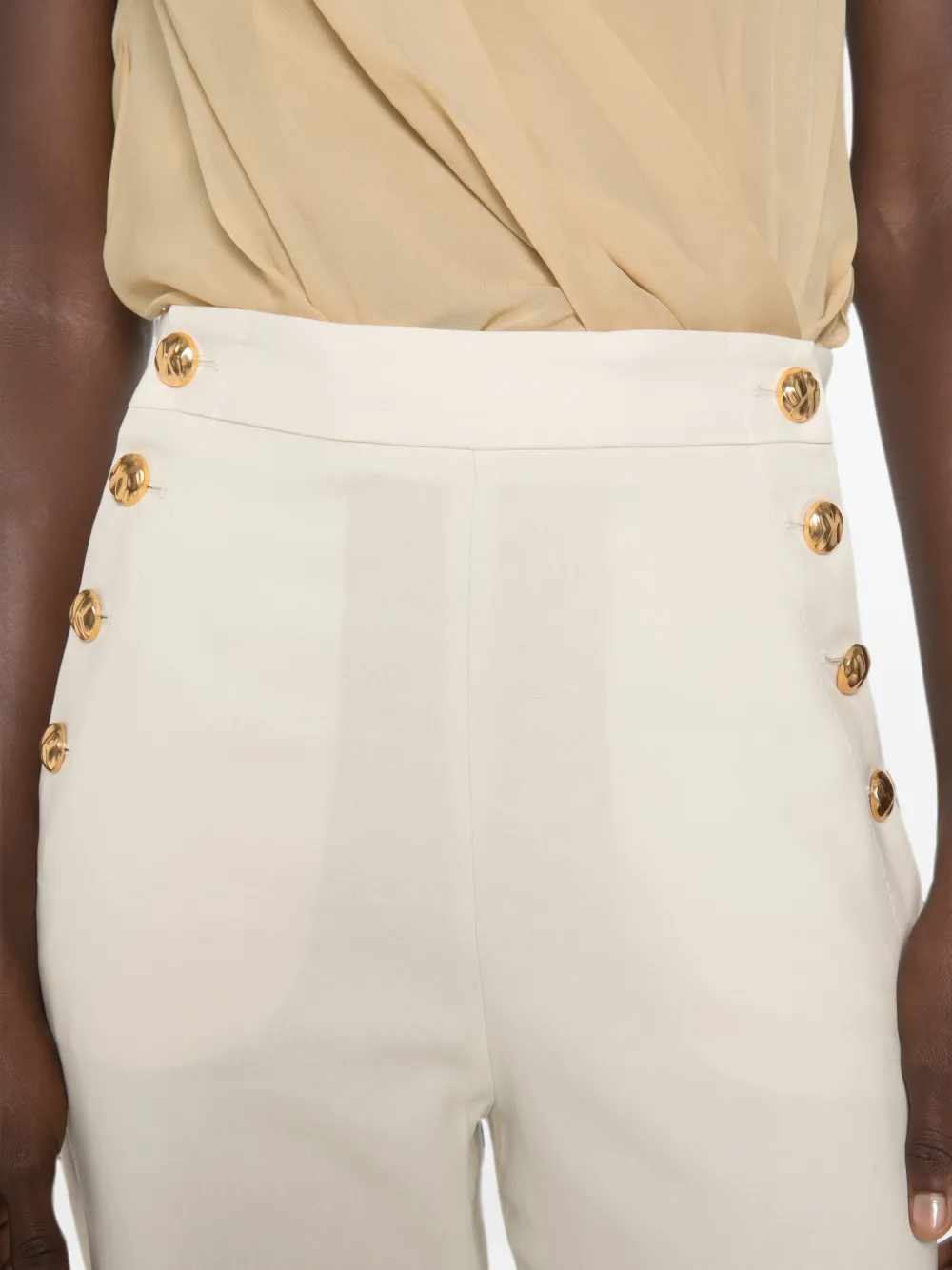 Max Mara Broek met wijde pijpen Beige