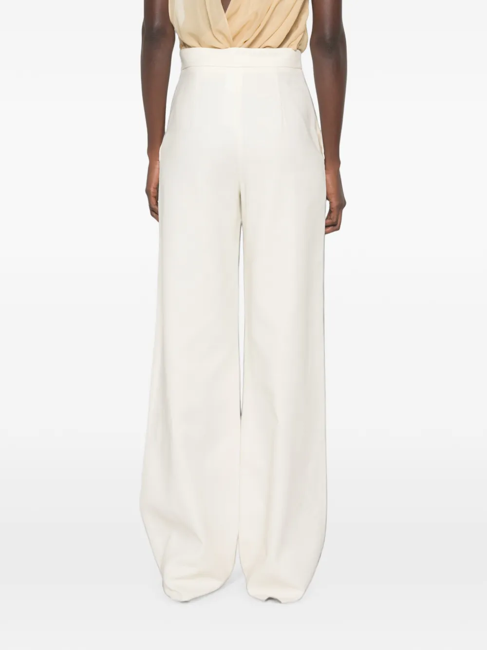 Max Mara Broek met wijde pijpen Beige