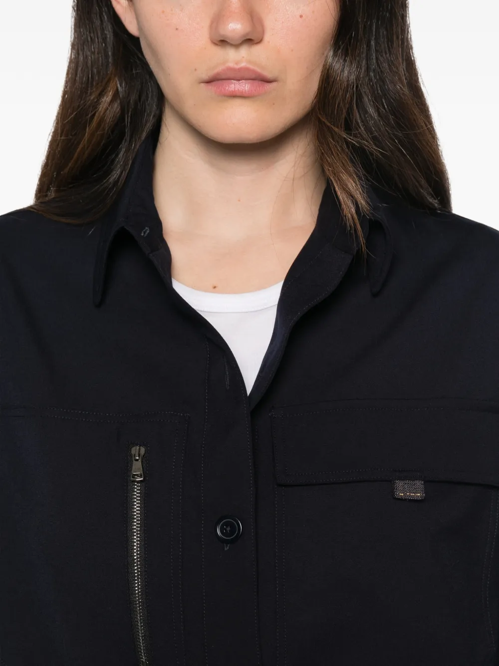 Fabiana Filippi Blouse met ritszak Blauw