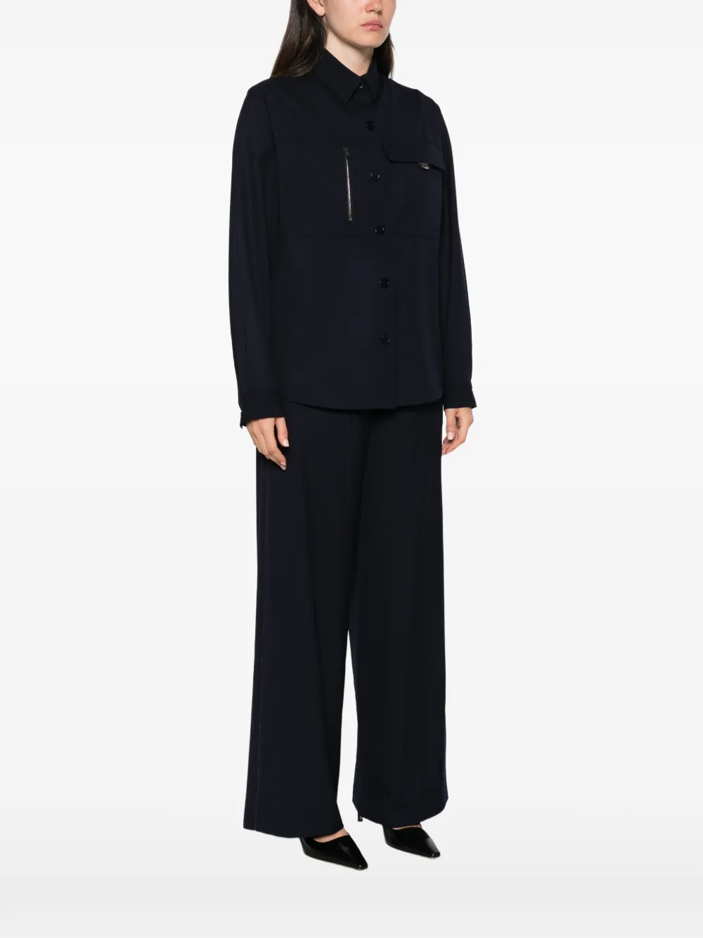Fabiana Filippi Blouse met ritszak Blauw