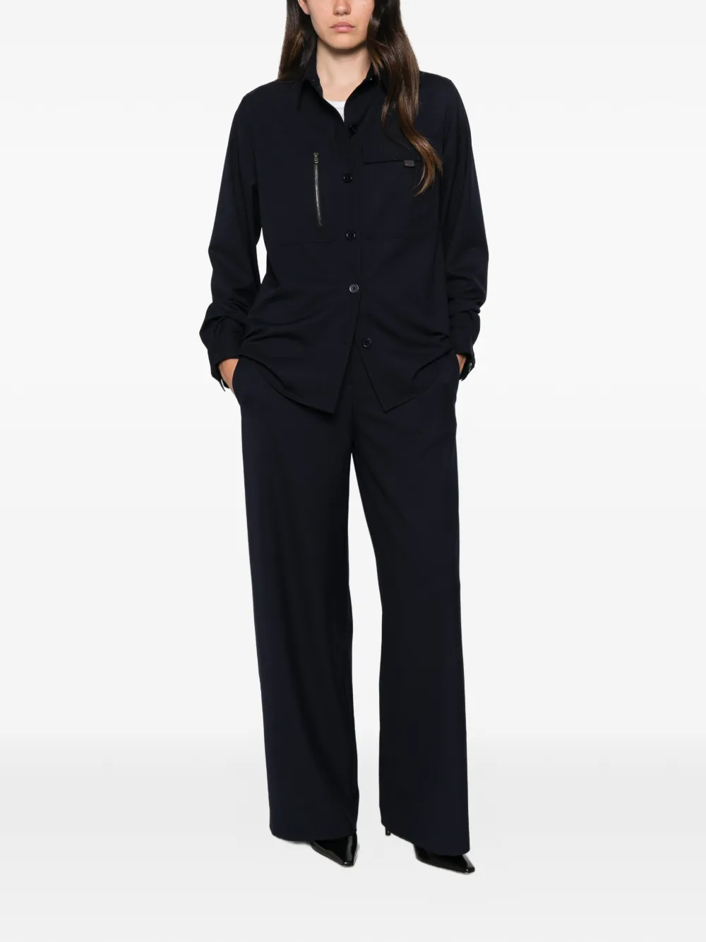 Fabiana Filippi Blouse met ritszak Blauw