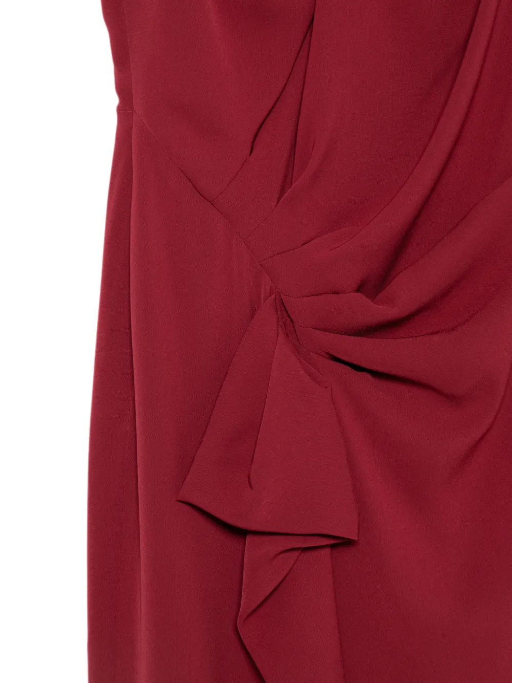 Max Mara Mstdetto gedrapeerde midi-jurk met V-hals Rood