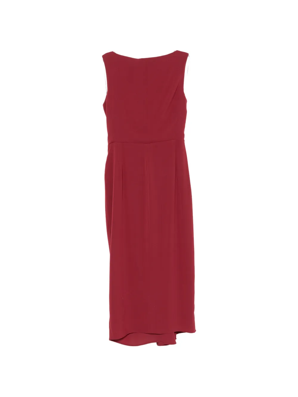 Max Mara Mstdetto gedrapeerde midi-jurk met V-hals Rood
