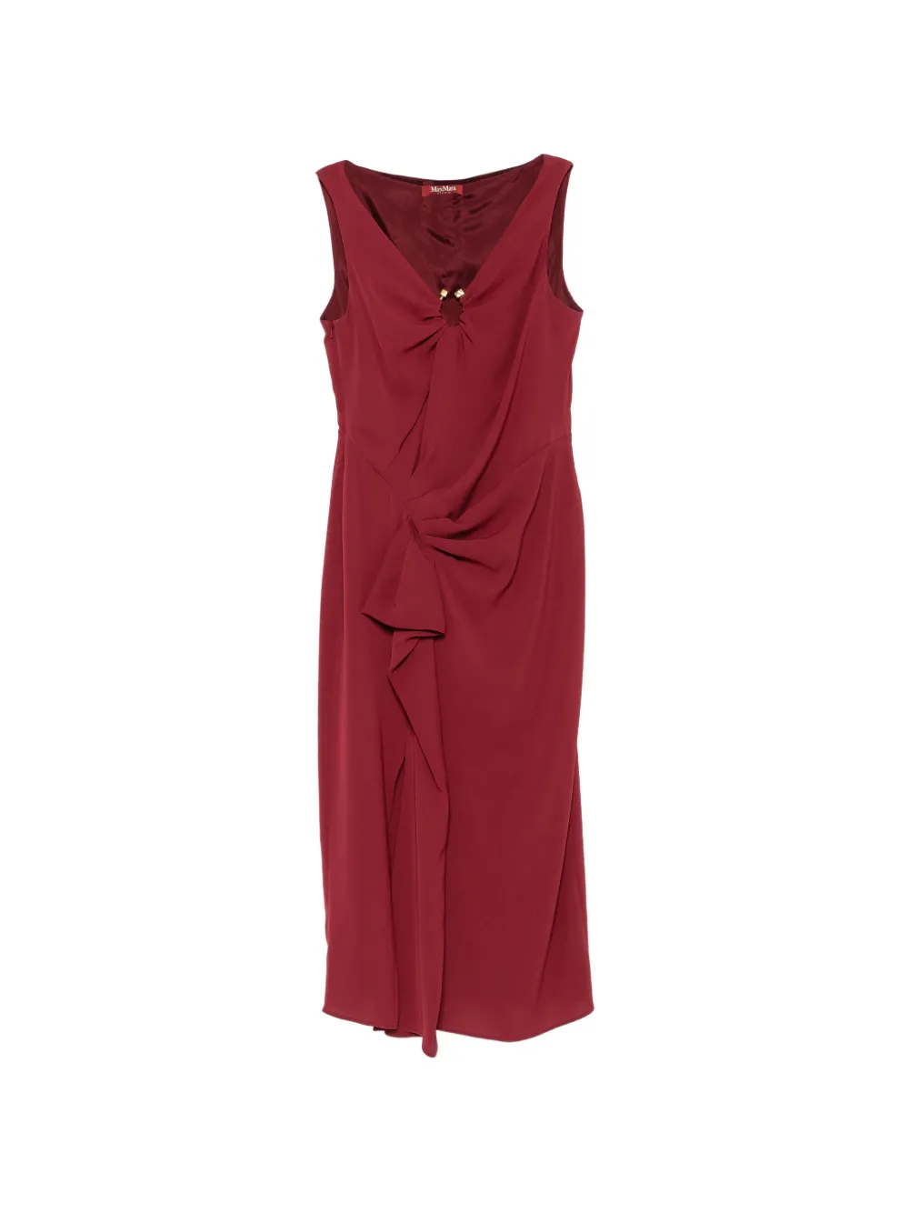 Max Mara Mstdetto draped V-neck midi dress - Rot