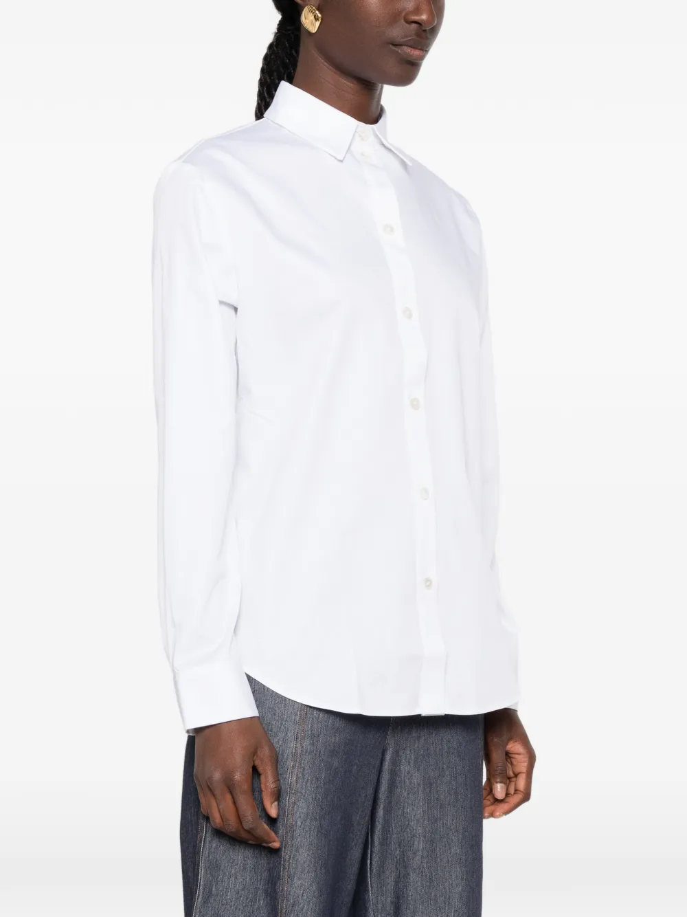 Max Mara Fiacre button-up overhemd met lange mouwen Wit