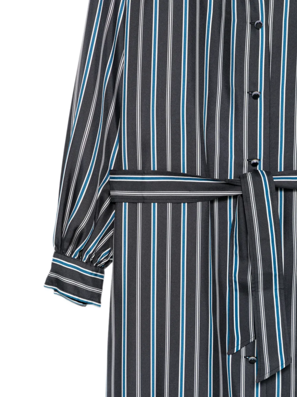 Max Mara Mxmaturo gestreepte midi-jurk met ceintuur Blauw