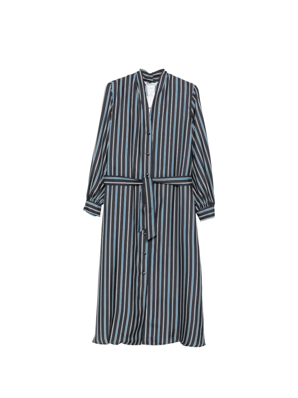 Max Mara Mxmtauro striped belted midi dress - Blau