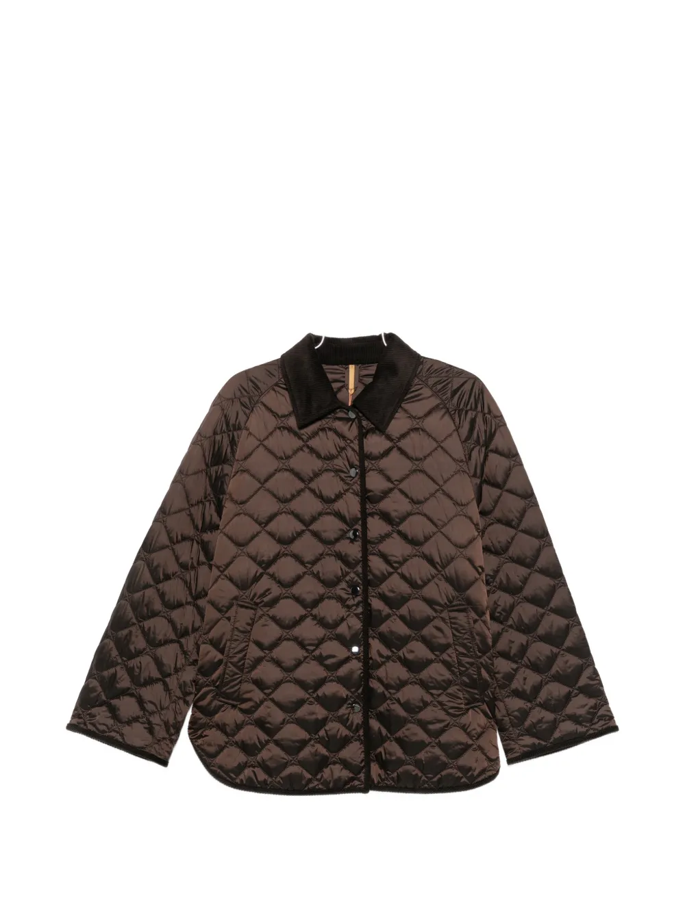 Marina Rinaldi Mrssasia quilted corduroy-collar jacket - Braun