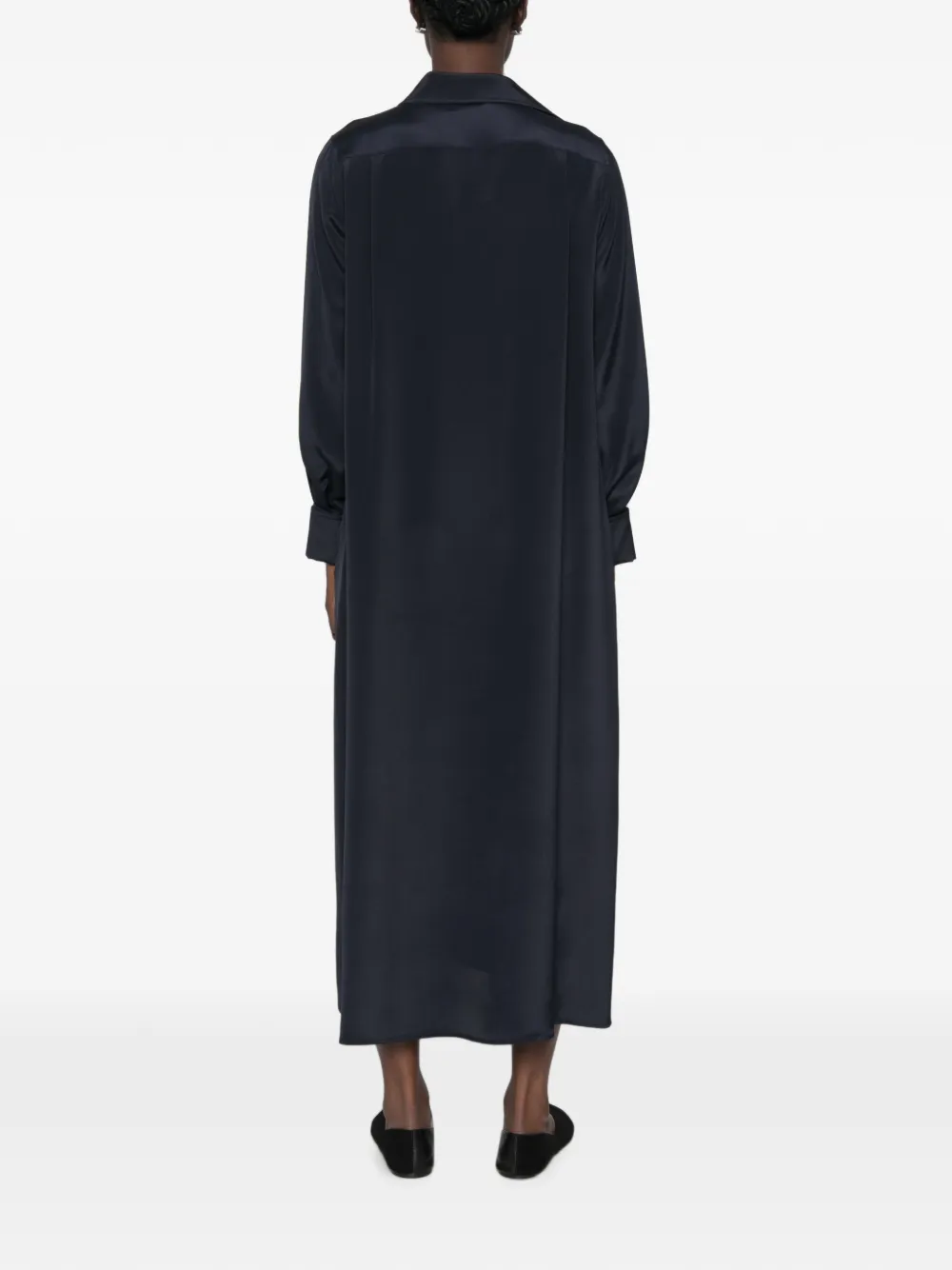 Max Mara Zijden midi-jurk met split Blauw