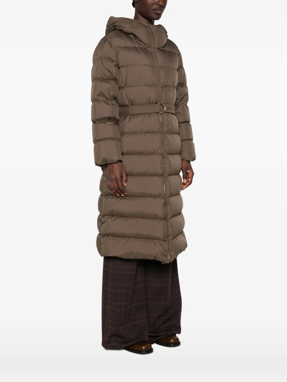 Max Mara Gewatteerde parka met riem Bruin