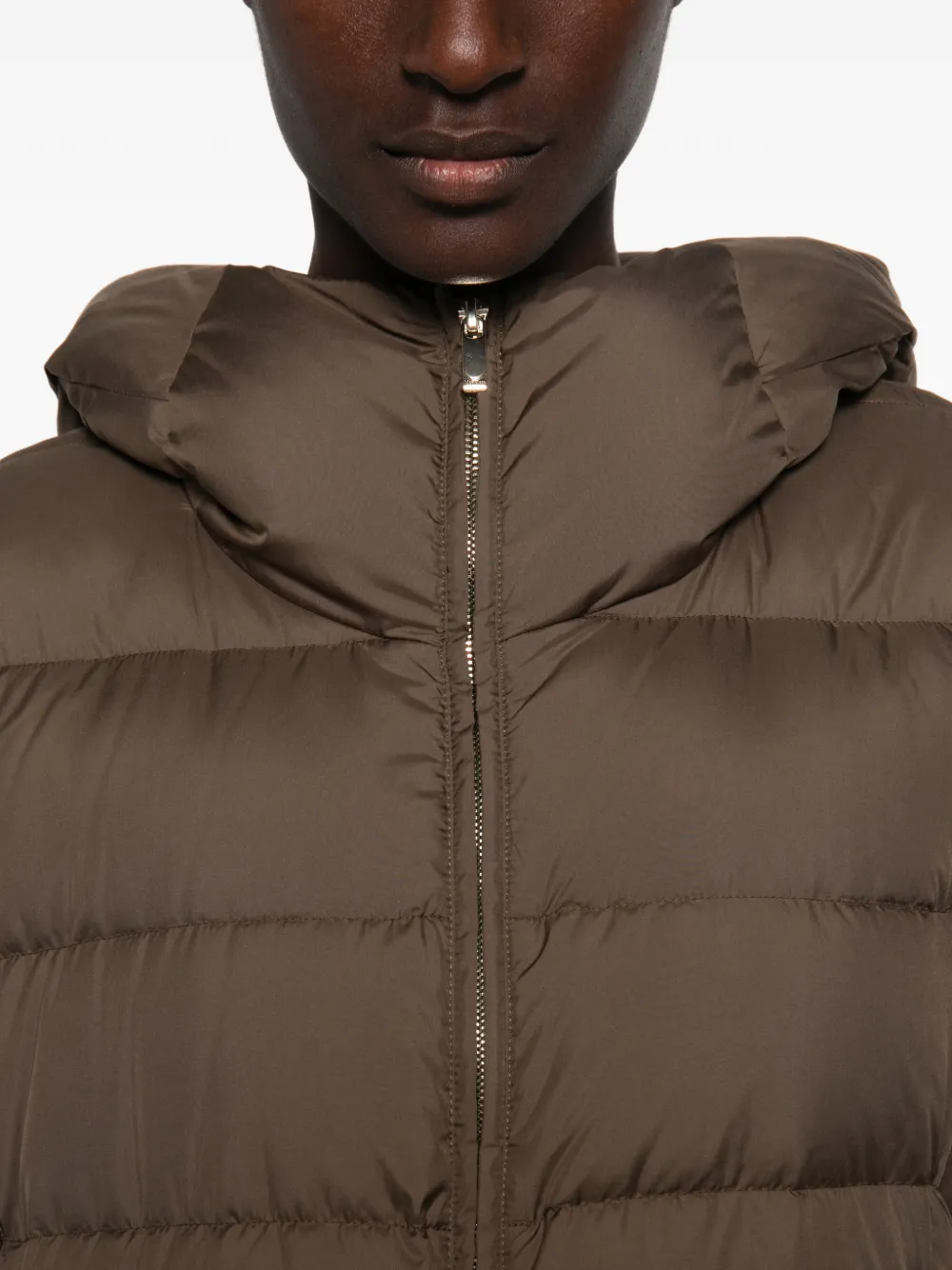 Max Mara Gewatteerde parka met riem Bruin