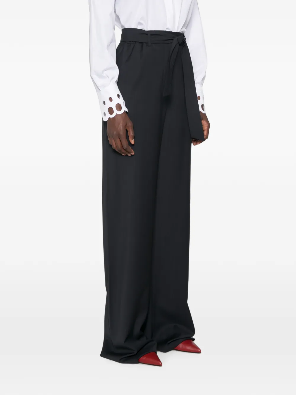 Max Mara Mxmeditto broek met ceintuur Blauw