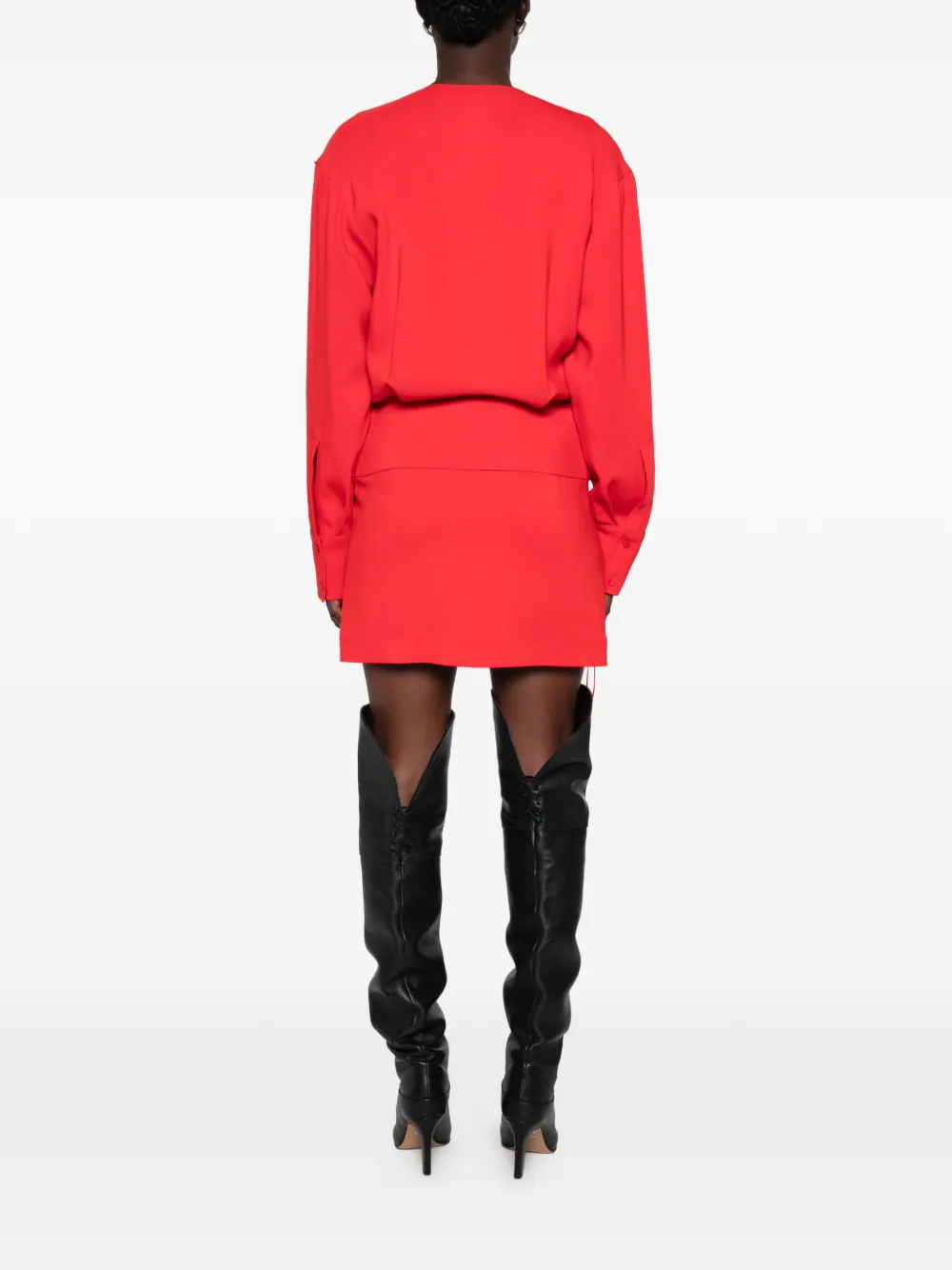 Sportmax Etere mini-jurk met overslag en lange mouwen Rood