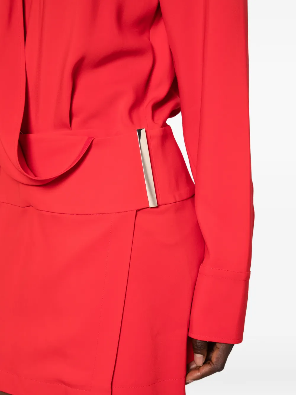 Sportmax Etere mini-jurk met overslag en lange mouwen Rood