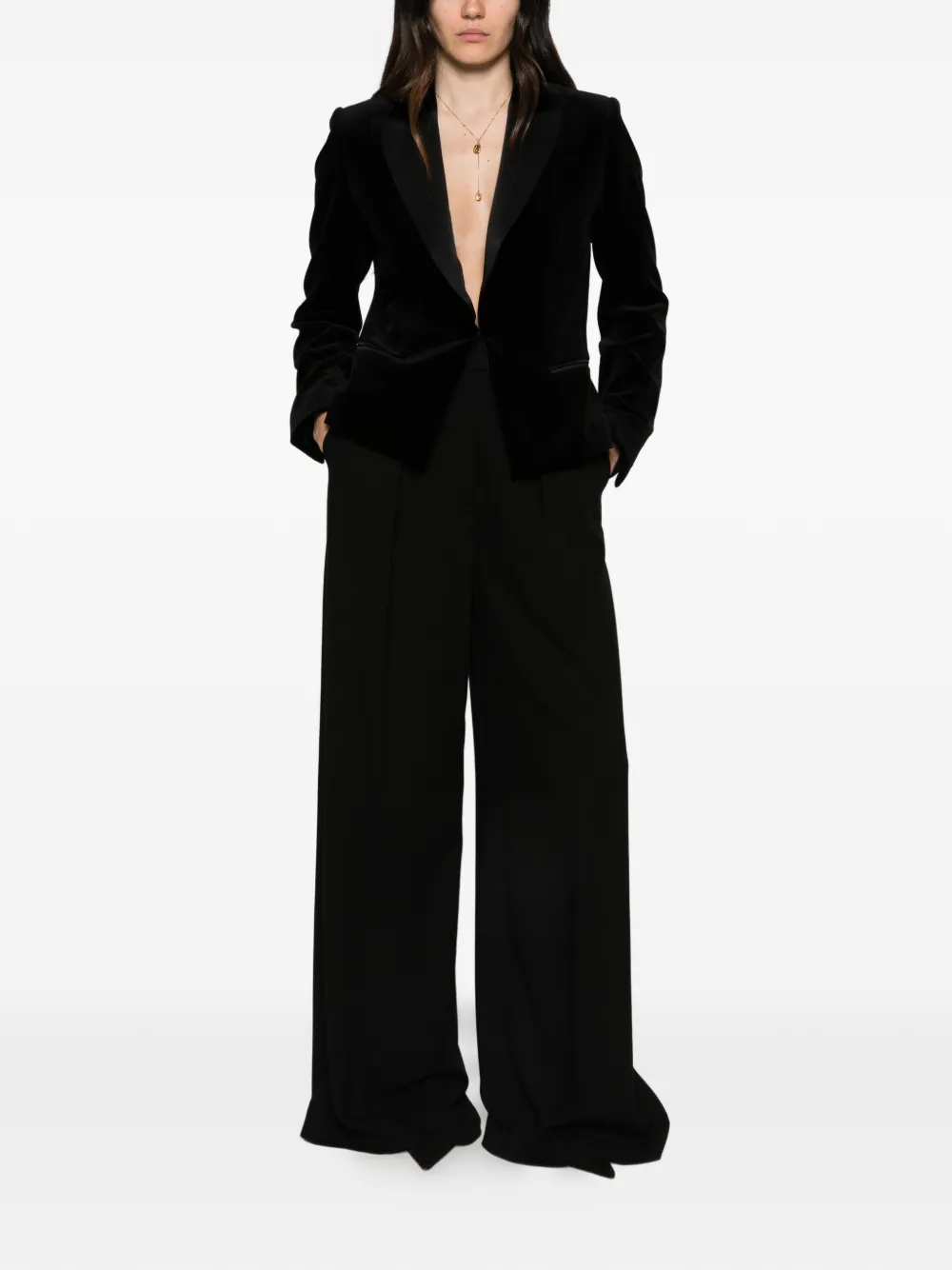 Max Mara peaked-lapel jacket - Noir