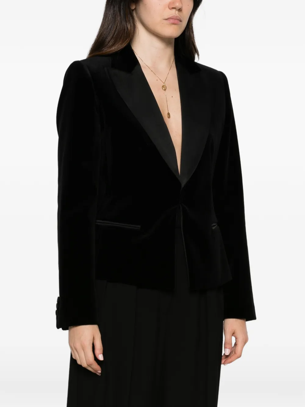 Max Mara Jack met puntrevers Zwart
