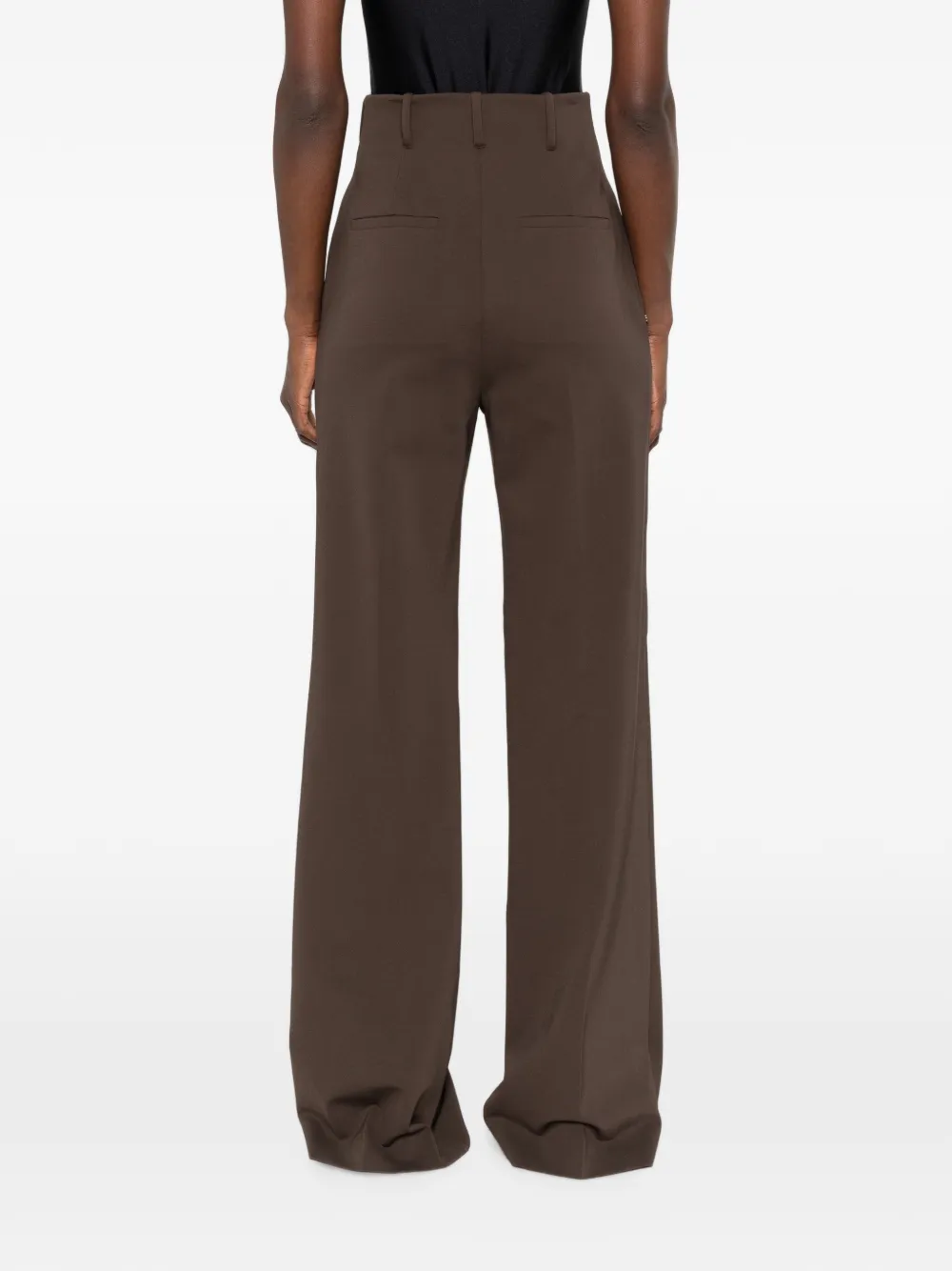 Sportmax Volonta high-waist broek met wijde pijpen Bruin