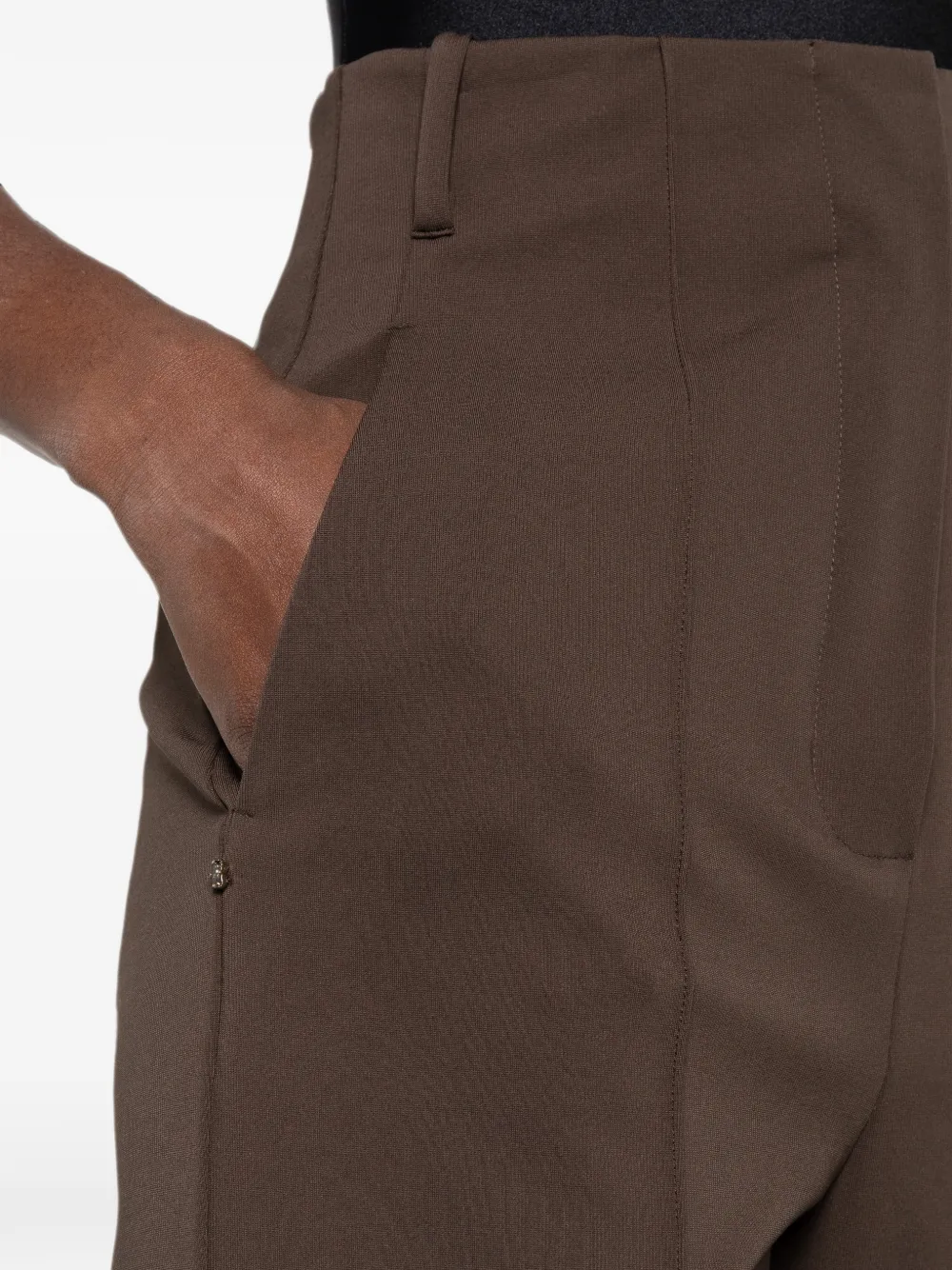 Sportmax Volonta high-waist broek met wijde pijpen Bruin