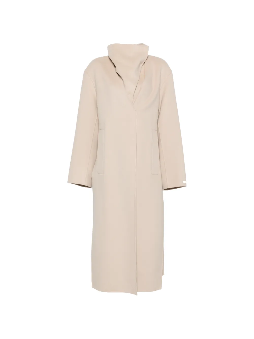 Sportmax asymmetric draped-collar coat - Tons neutres Sportmax asymmetric draped-collar coat - Tons neutres