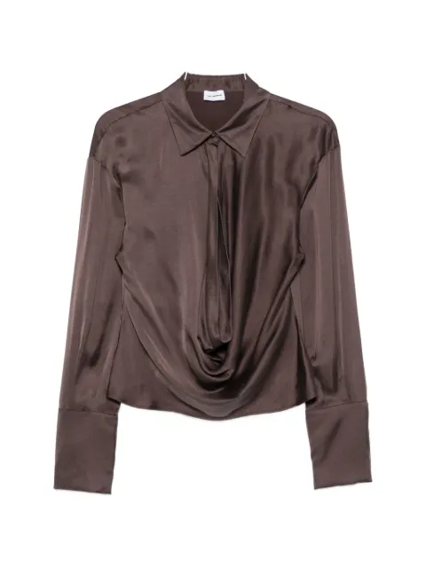 THE ANDAMANE Lidia satin-finish long-sleeve blouse 