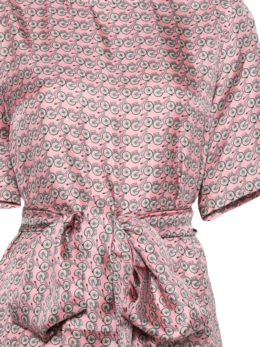 Max Mara Zijden jurk met fietsprint Roze