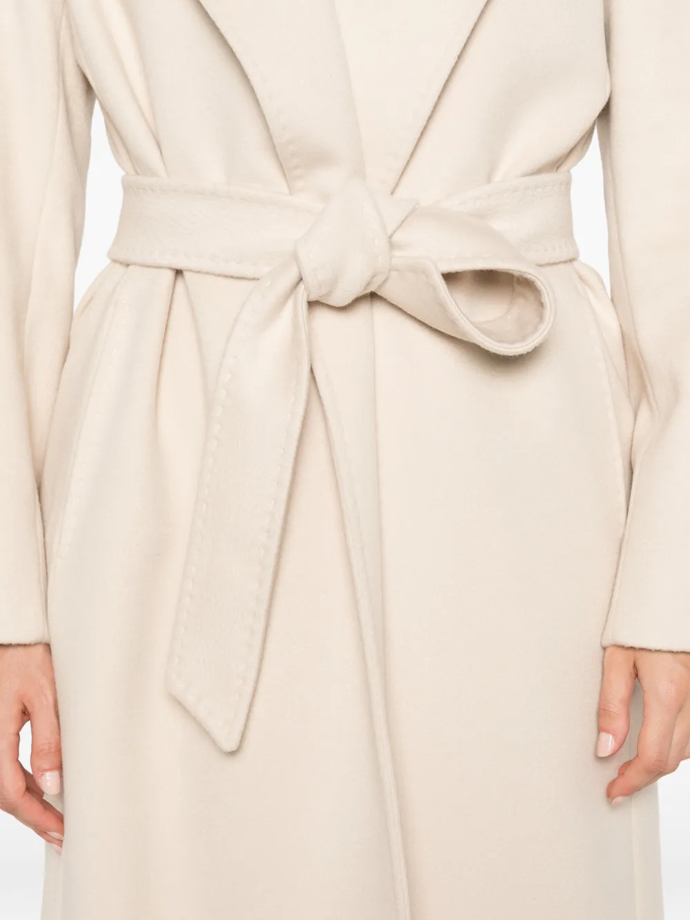 Max Mara belted virgin wool coat Beige