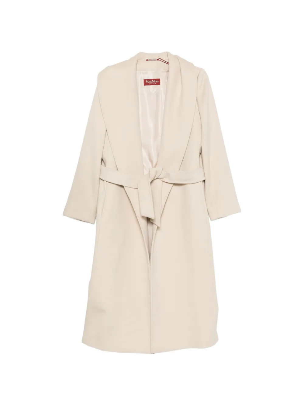Max Mara belted virgin wool coat Beige