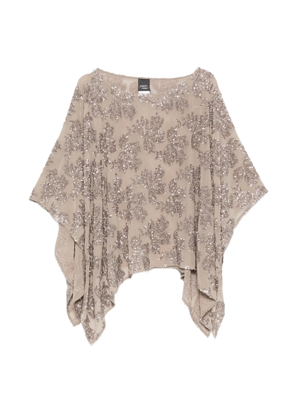 Marina Rinaldi sequin-embellished floral-pattern blouse