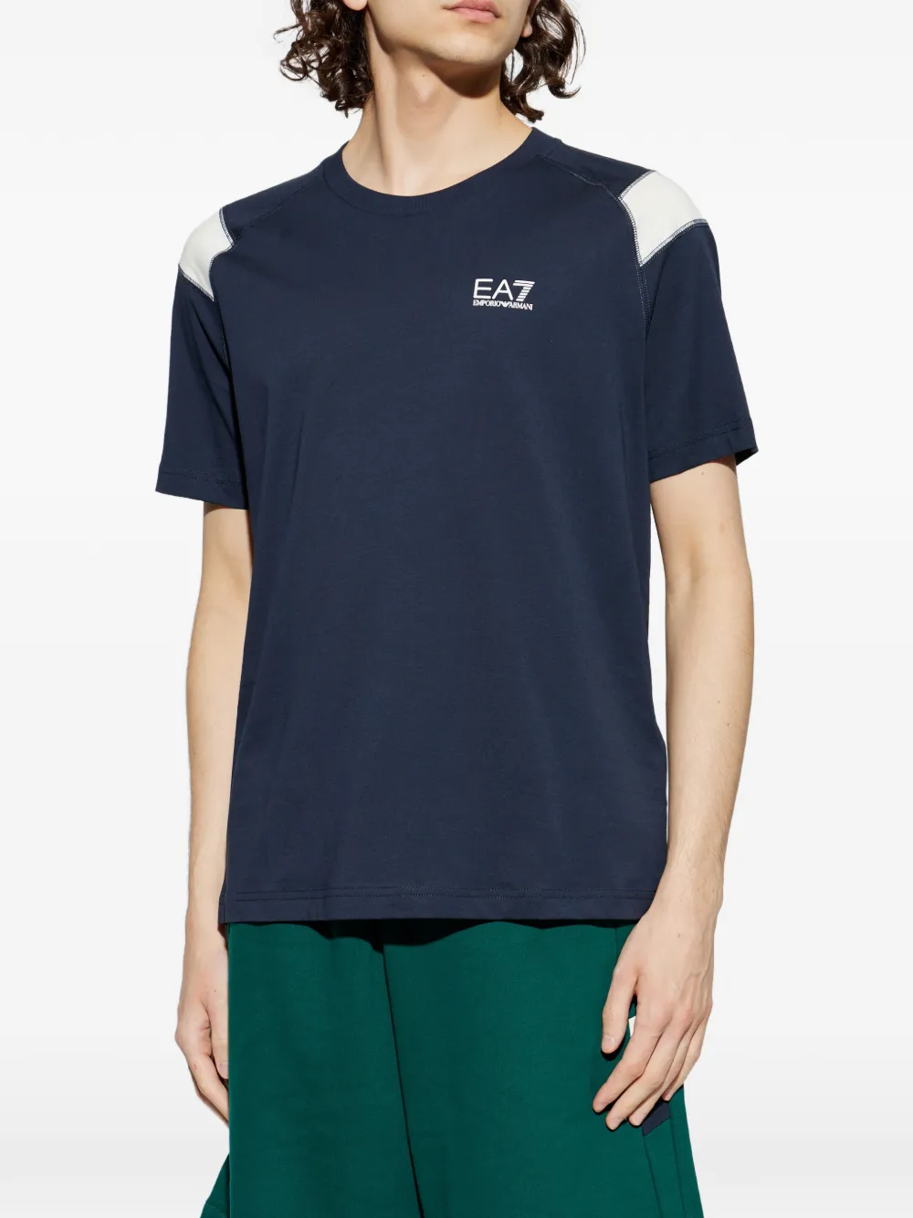Ea7 Emporio Armani T-shirt met logoprint Blauw