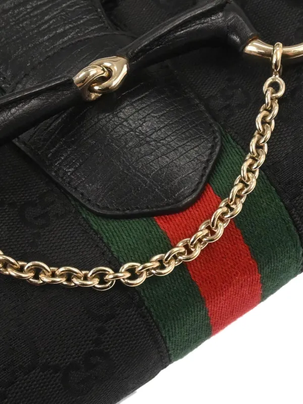 Gucci Pre-Owned 1990-2000s GG Horsebit Handbag | Black | FARFETCH