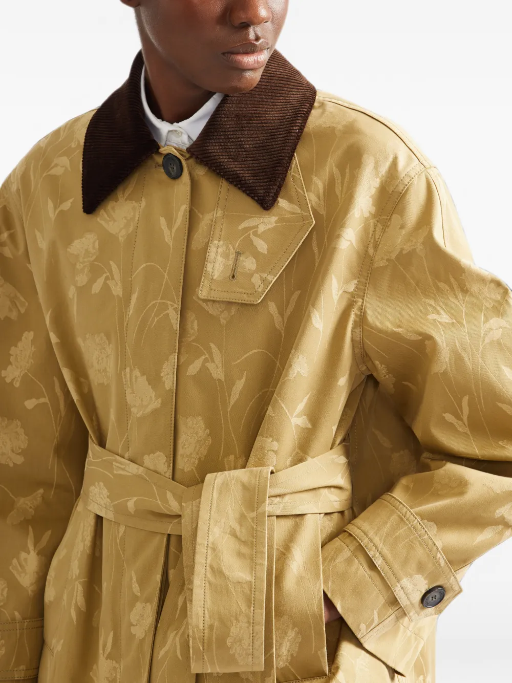 ERDEM Oversized jack met poppy-jacquard Beige