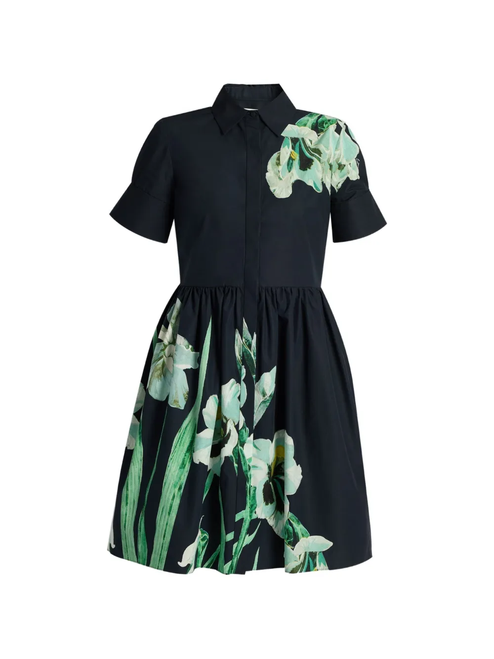 ERDEM floral-print pleated dress - Blu