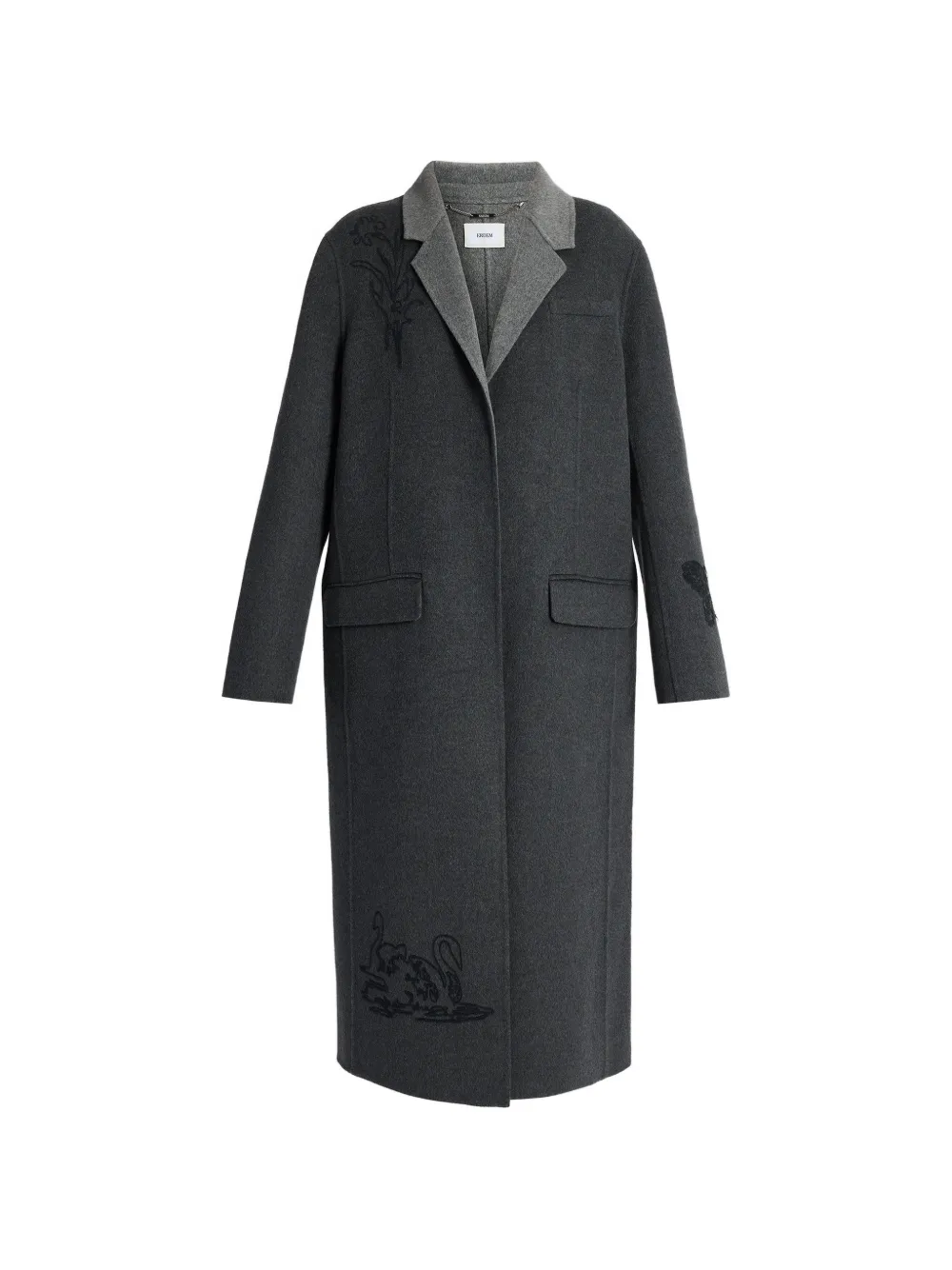 ERDEM embroidered coat - Grey