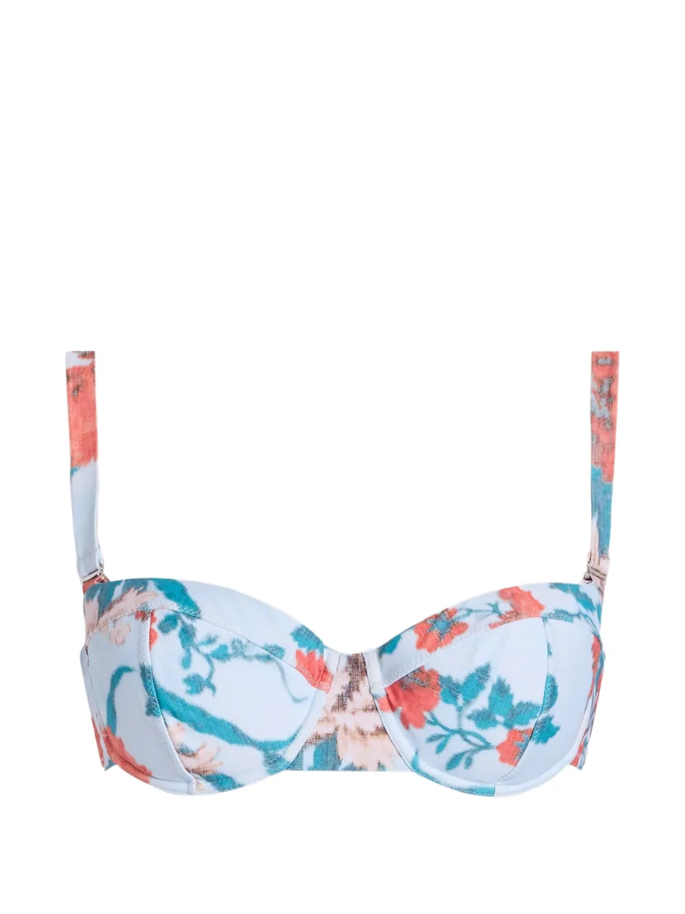 ERDEM floral-print underwired bikini top - Blu