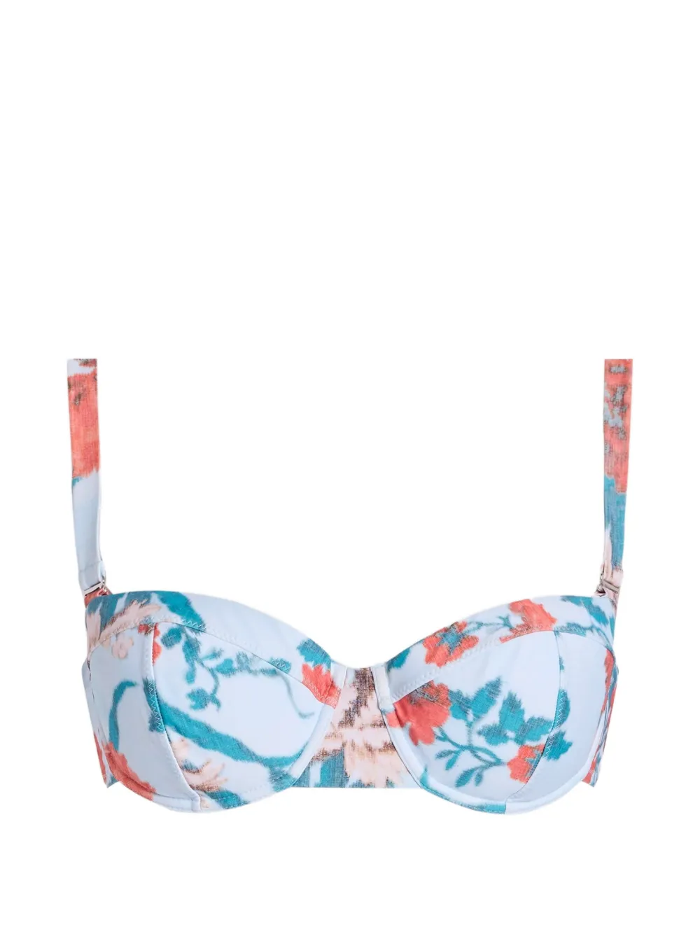 ERDEM floral-print underwired bikini top - Blu