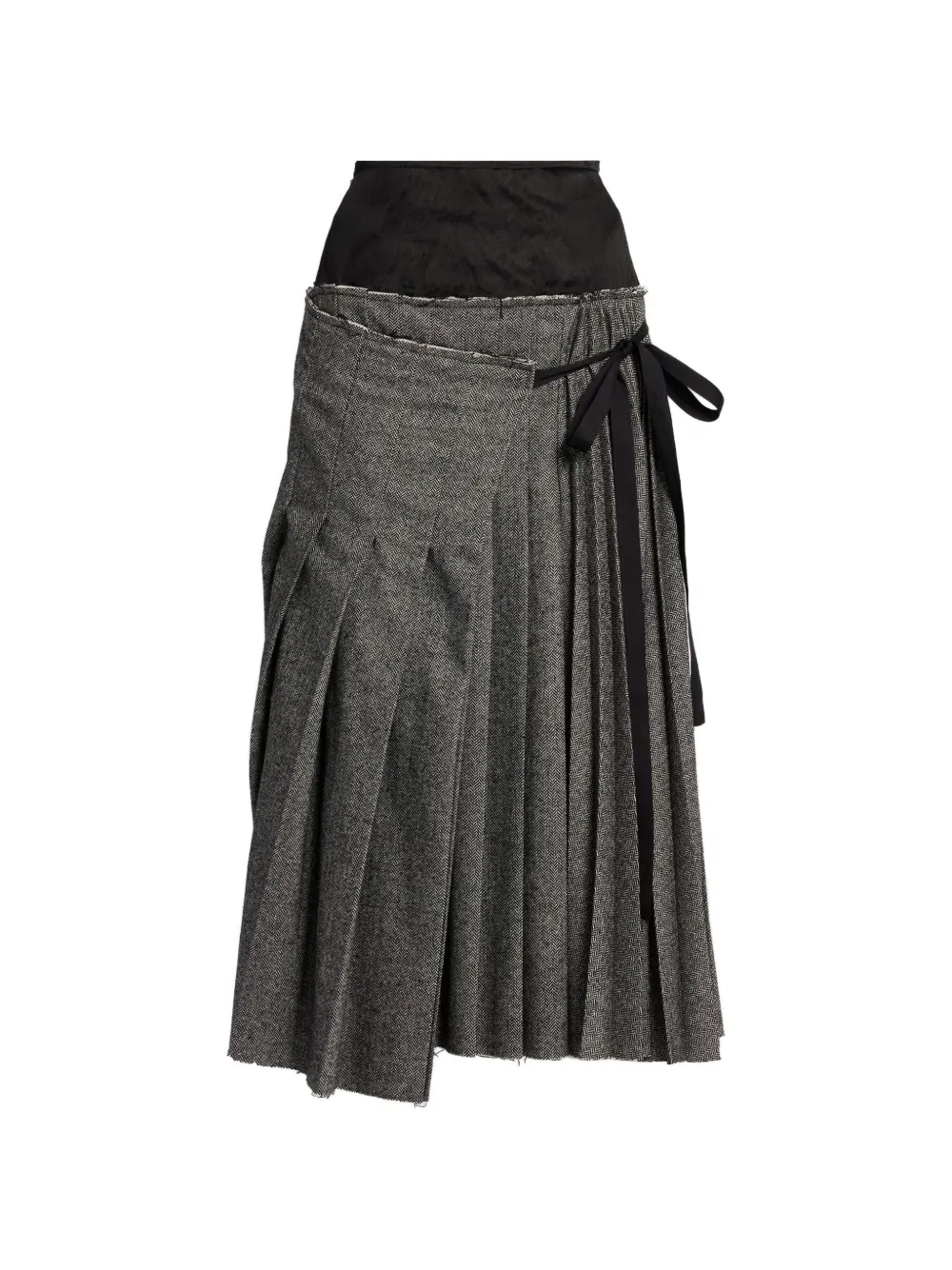 ERDEM embroidered herringbone pleated skirt