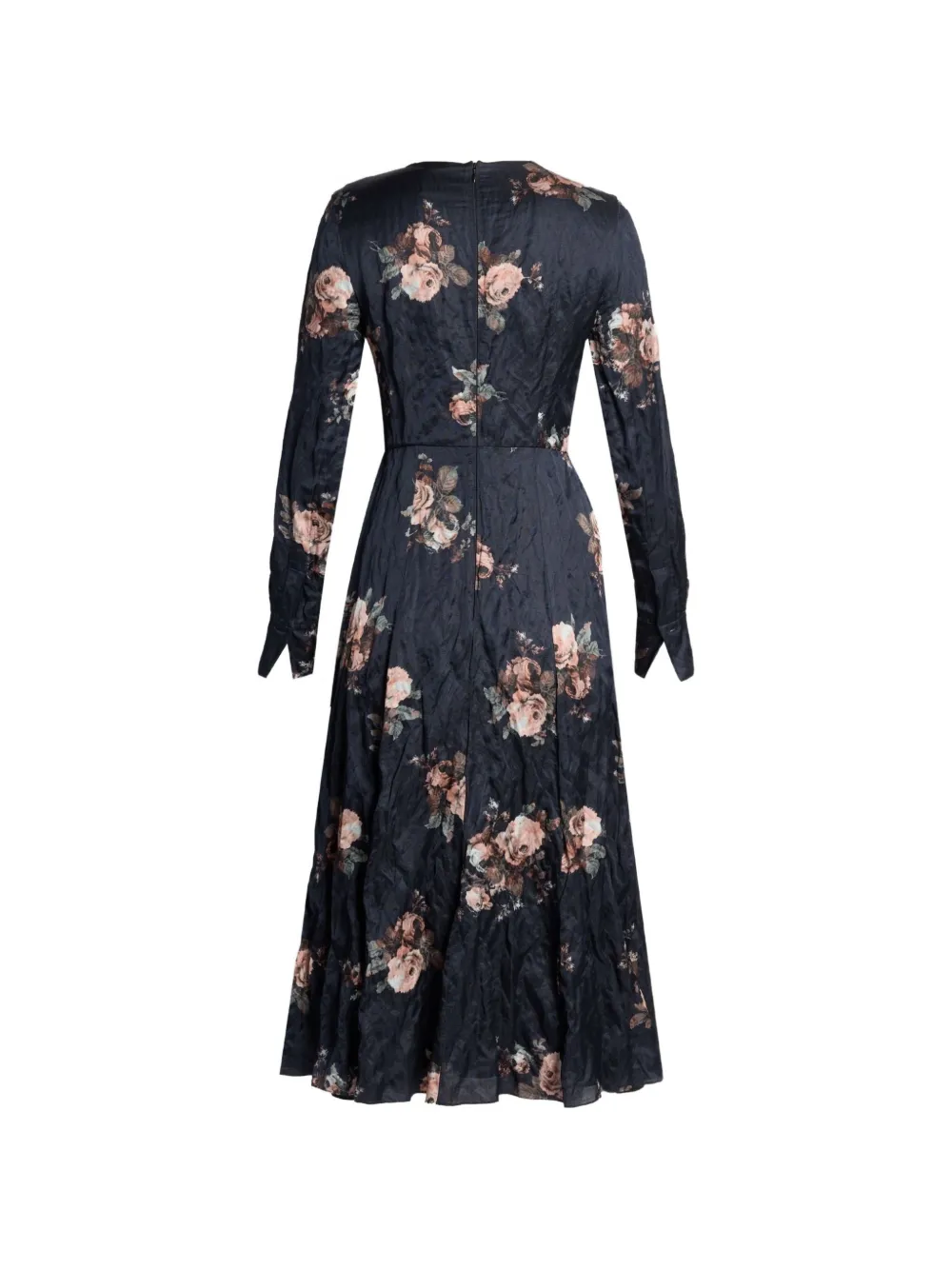 ERDEM floral-pattern textured dress Zwart