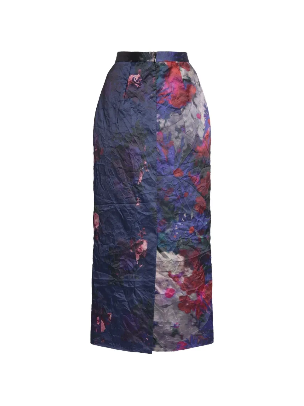 ERDEM crinkled midi skirt Blauw