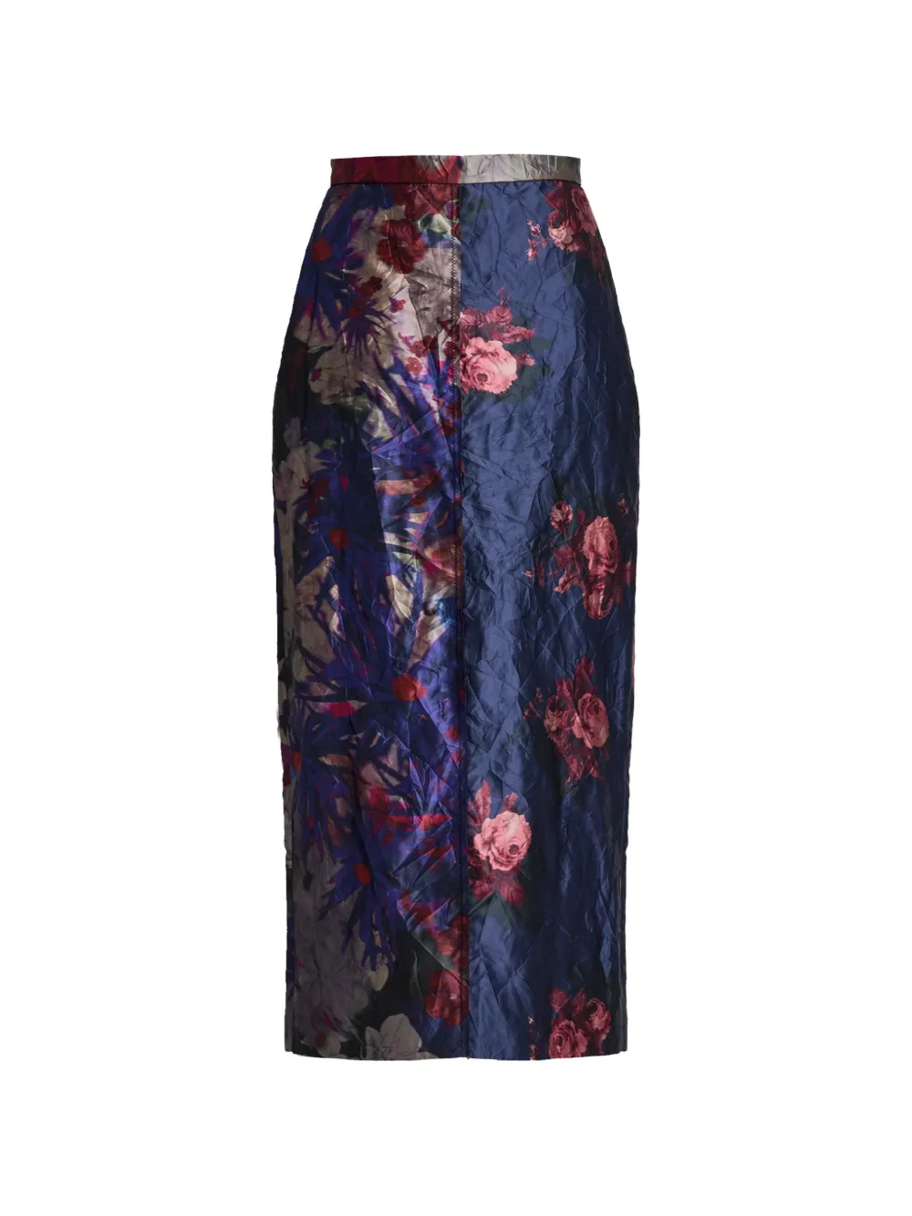 ERDEM crinkled midi skirt Blauw