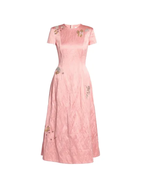 ERDEM floral-embroidery textured dress