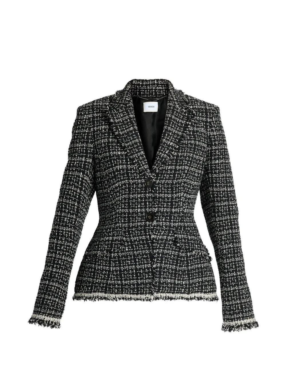 ERDEM tweed single-breasted blazer - Schwarz