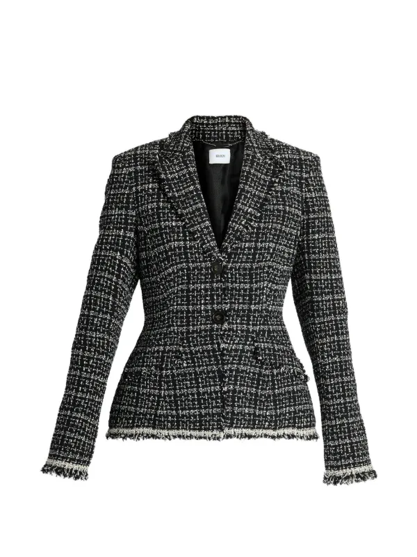 Erdem Tweed Single-breasted Blazer in Black