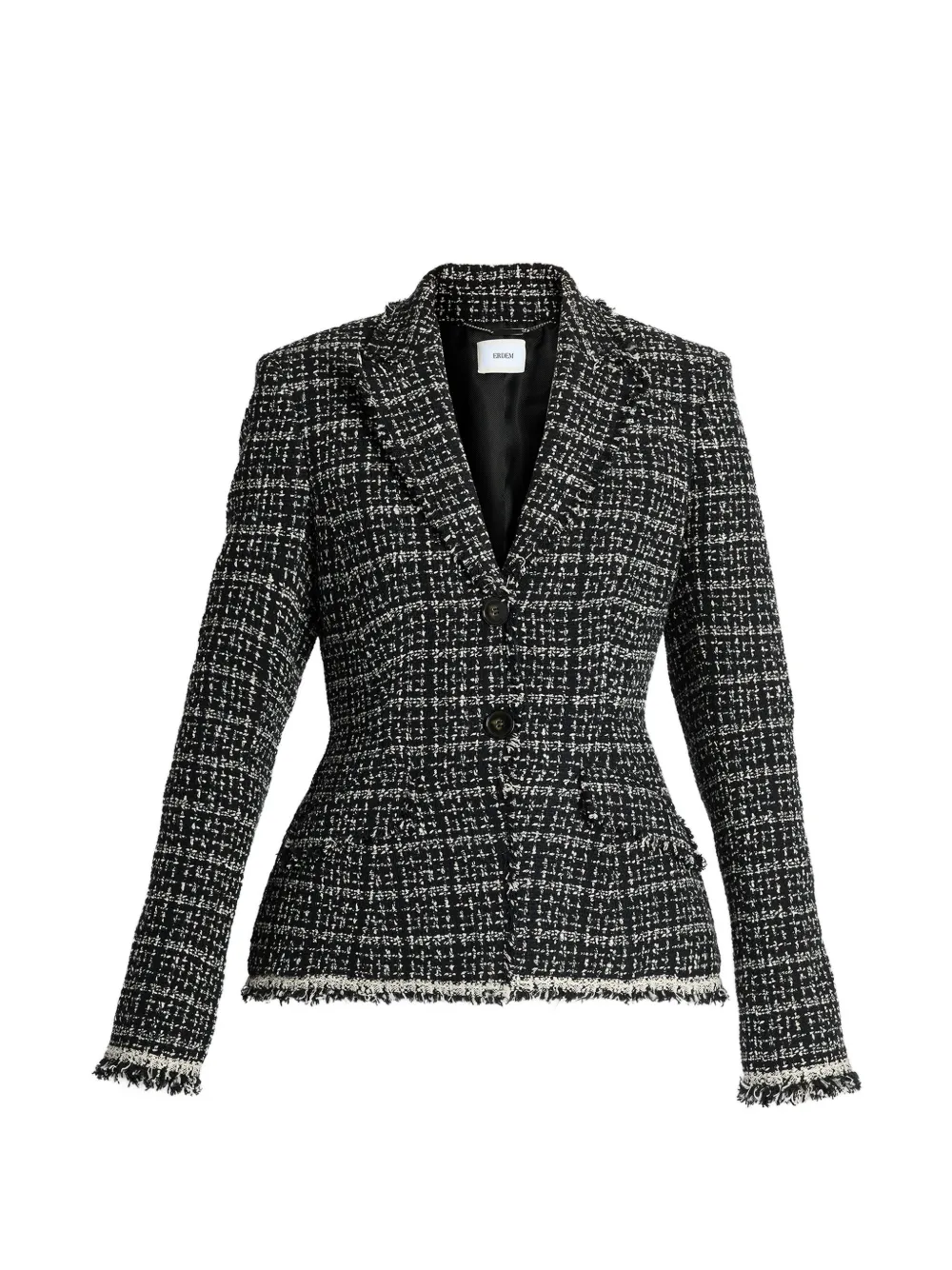 ERDEM tweed single-breasted blazer Zwart