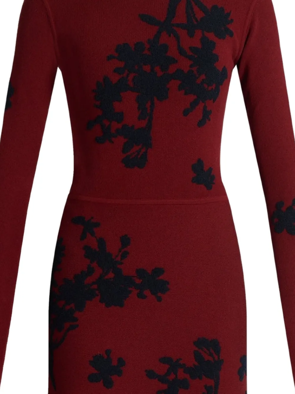 ERDEM jacquard-knit long-sleeve dress Rood