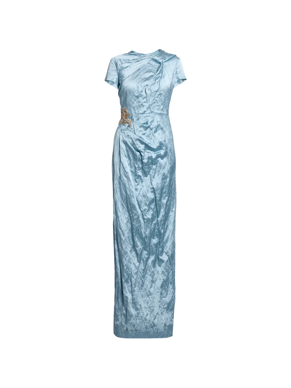 ERDEM embroidered draped gown Blauw